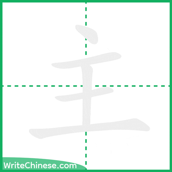 中国語の簡体字「主」の筆順アニメーション