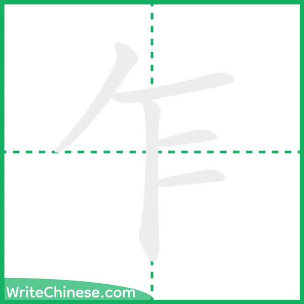 乍 ลำดับขีดอักษรจีน