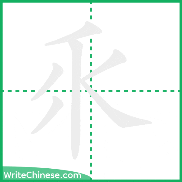 中国語の簡体字「乑」の筆順アニメーション