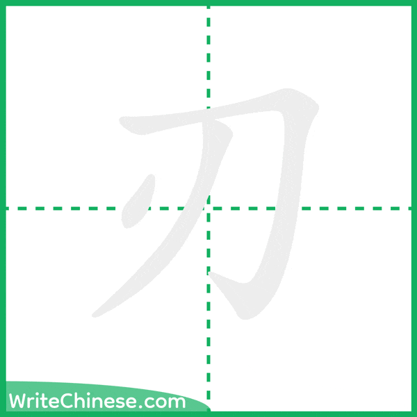 刃 ลำดับขีดอักษรจีน