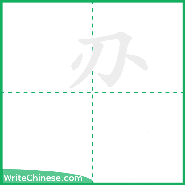 中国語の簡体字「刅」の筆順アニメーション