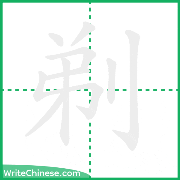 中国語の簡体字「剃」の筆順アニメーション