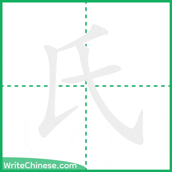 氏 ลำดับขีดอักษรจีน