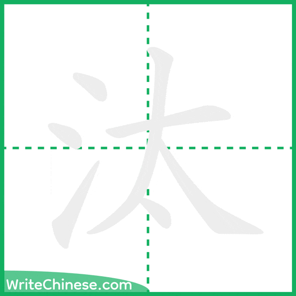 中国語の簡体字「汰」の筆順アニメーション