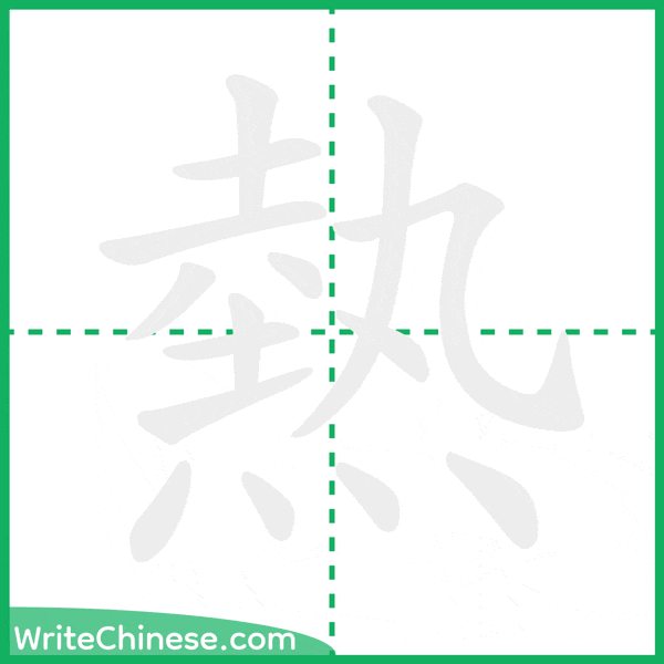 熱 ลำดับขีดอักษรจีน