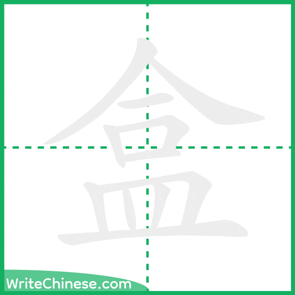 盒 ลำดับขีดอักษรจีน