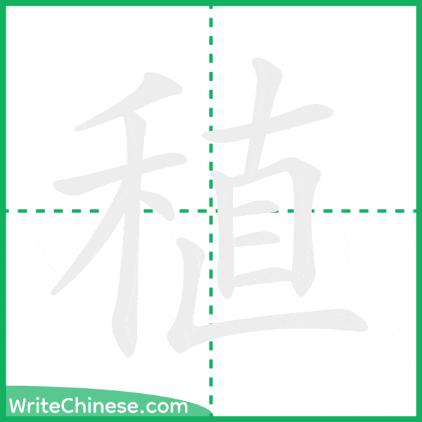 稙 ลำดับขีดอักษรจีน
