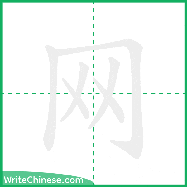 网 ลำดับขีดอักษรจีน