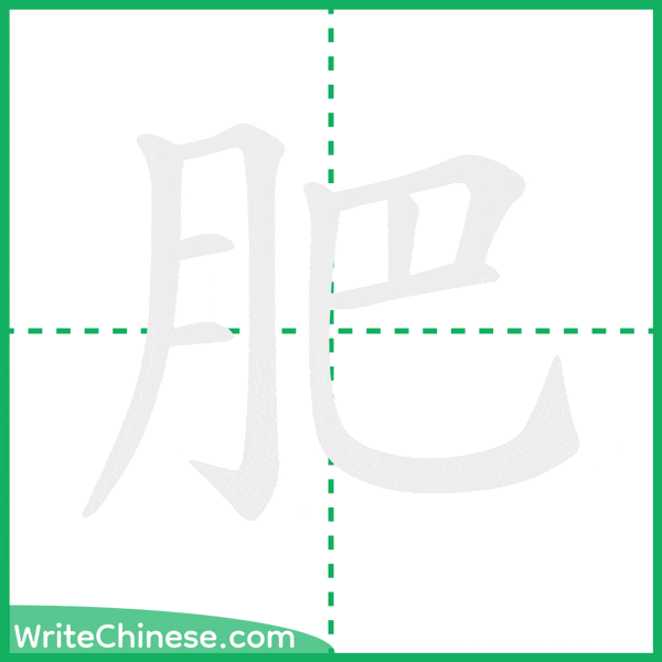 肥 ลำดับขีดอักษรจีน