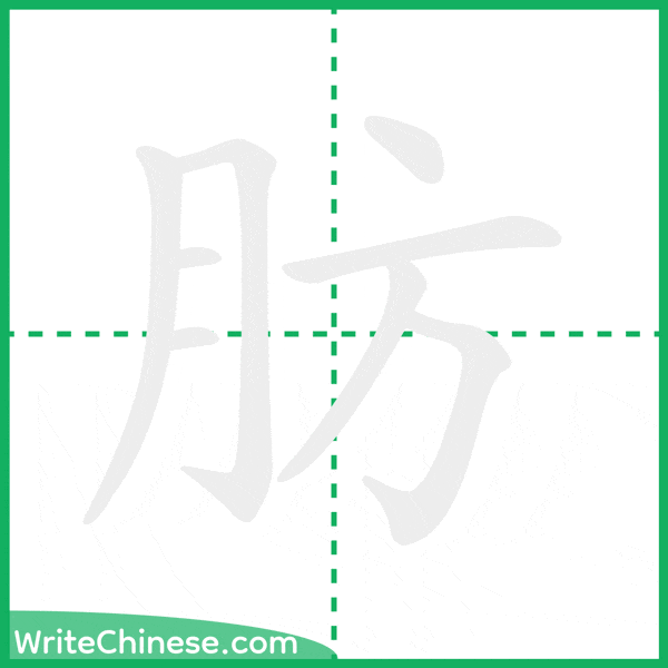 肪 ลำดับขีดอักษรจีน