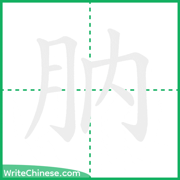 中国語の簡体字「肭」の筆順アニメーション