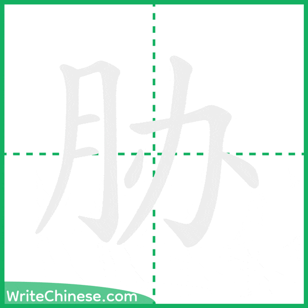 胁 ลำดับขีดอักษรจีน