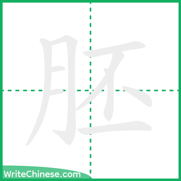 中国語の簡体字「胚」の筆順アニメーション