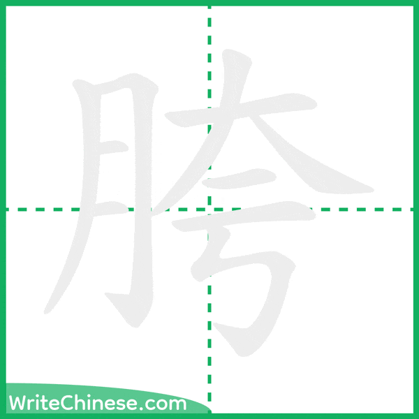 胯 ลำดับขีดอักษรจีน