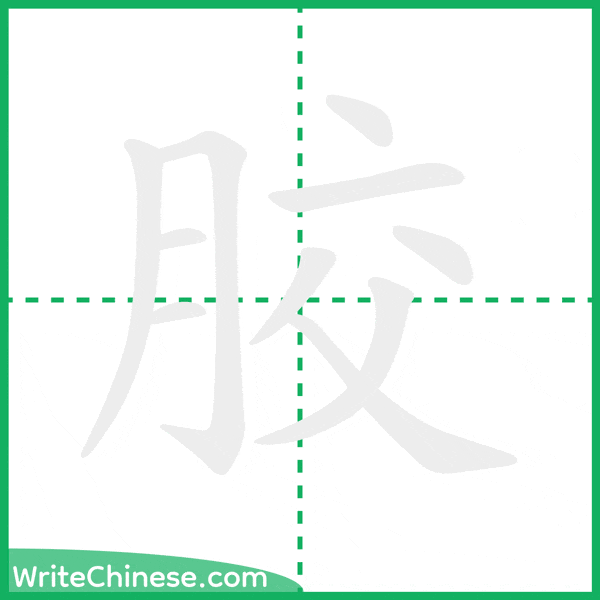 胶 ลำดับขีดอักษรจีน
