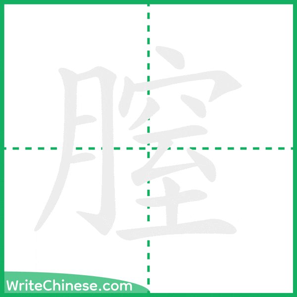 中国語の簡体字「膣」の筆順アニメーション