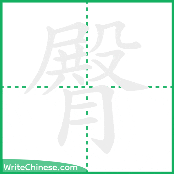臀 ลำดับขีดอักษรจีน