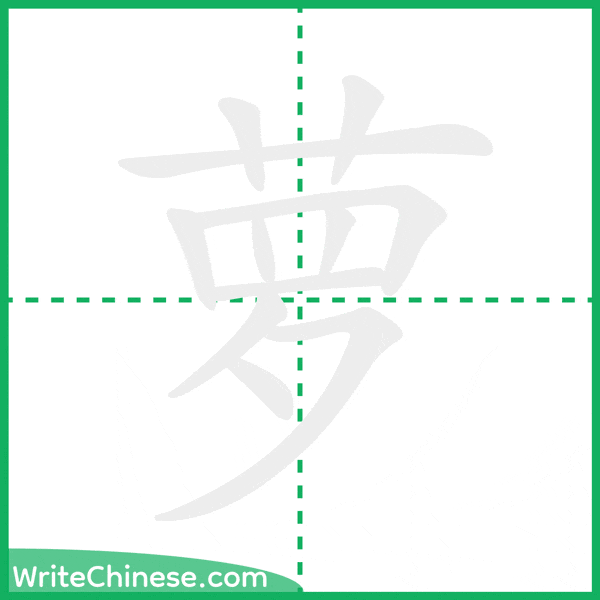 萝 ลำดับขีดอักษรจีน