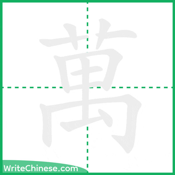 中国語の簡体字「萬」の筆順アニメーション