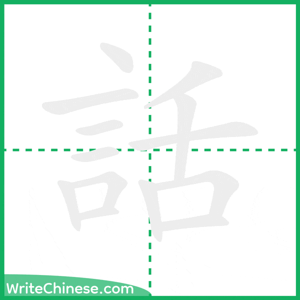 話 ลำดับขีดอักษรจีน