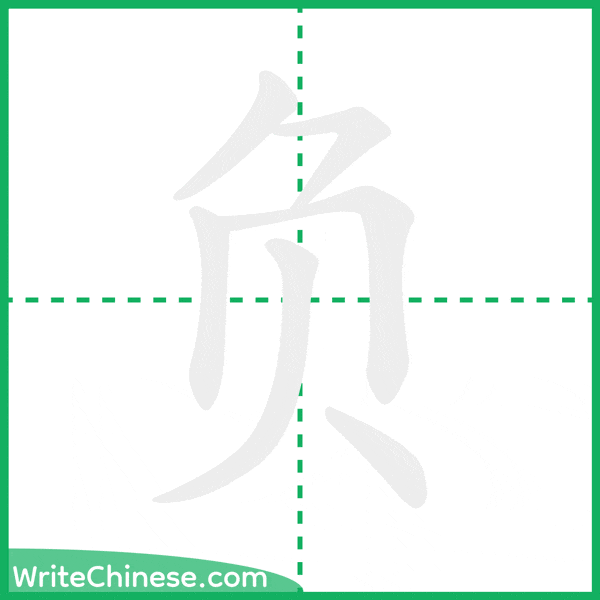 负 ลำดับขีดอักษรจีน