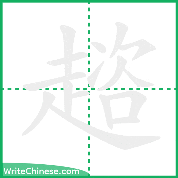 趦 ลำดับขีดอักษรจีน