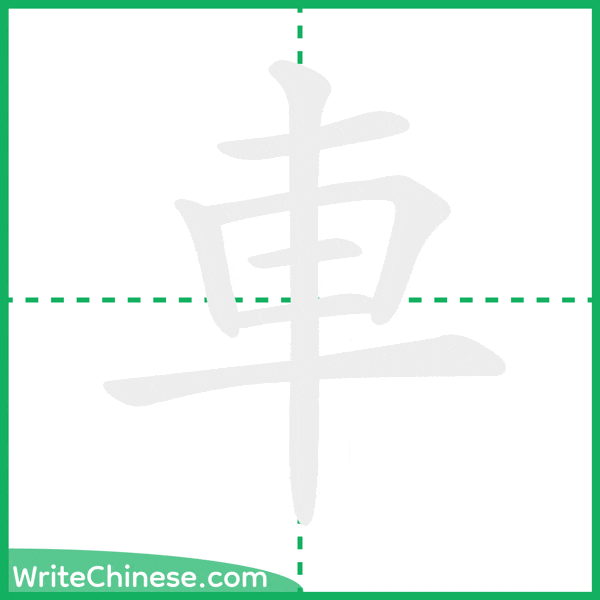 車 ลำดับขีดอักษรจีน