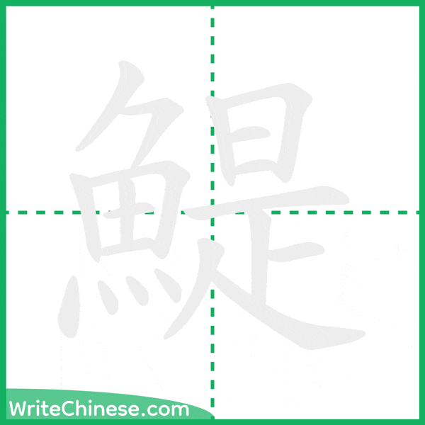 中国語の簡体字「鯷」の筆順アニメーション
