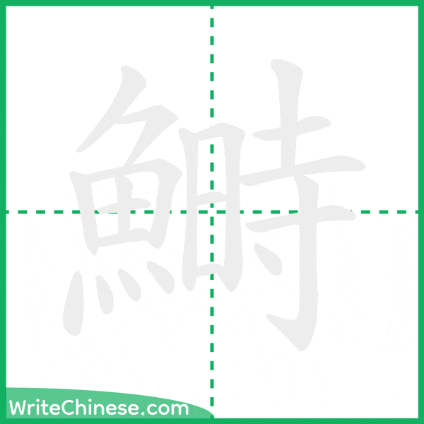中国語の簡体字「鰣」の筆順アニメーション