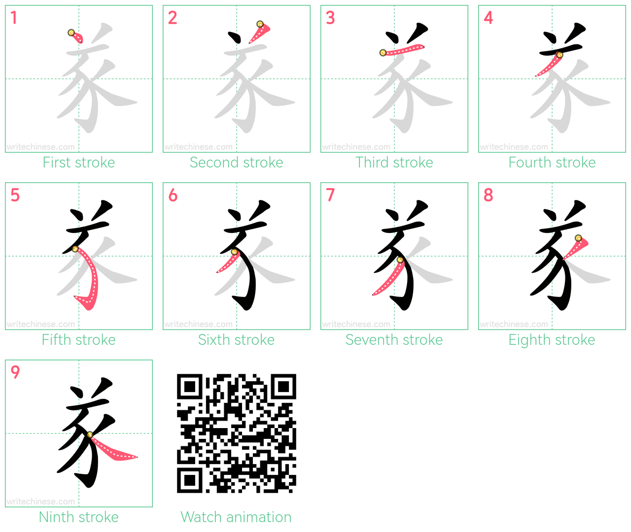 㒸 step-by-step stroke order diagrams