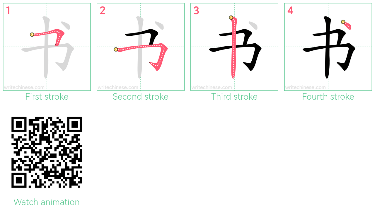 书 step-by-step stroke order diagrams