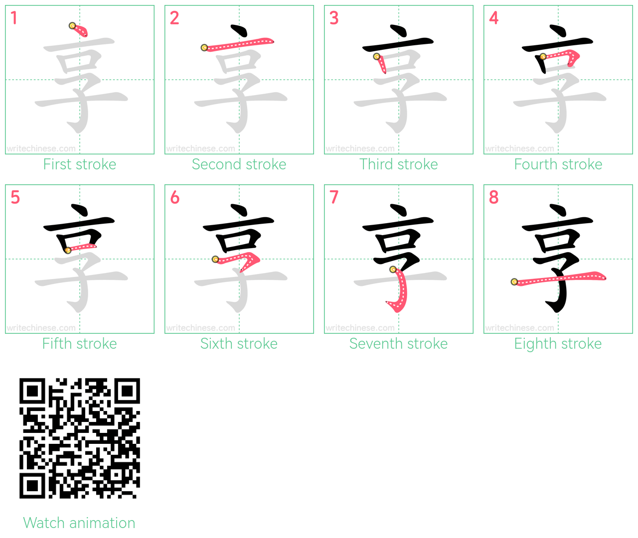 享 step-by-step stroke order diagrams