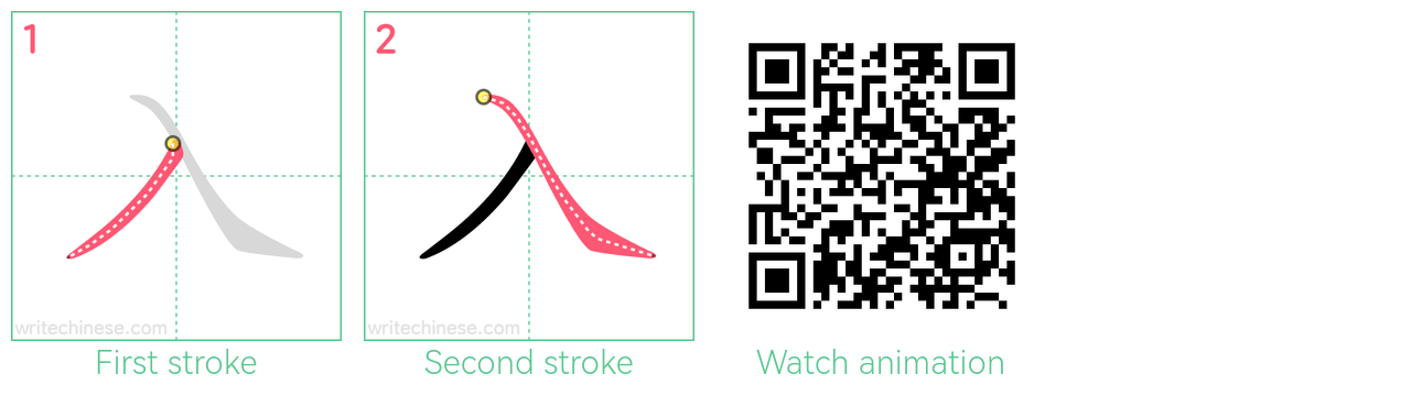 入 step-by-step stroke order diagrams