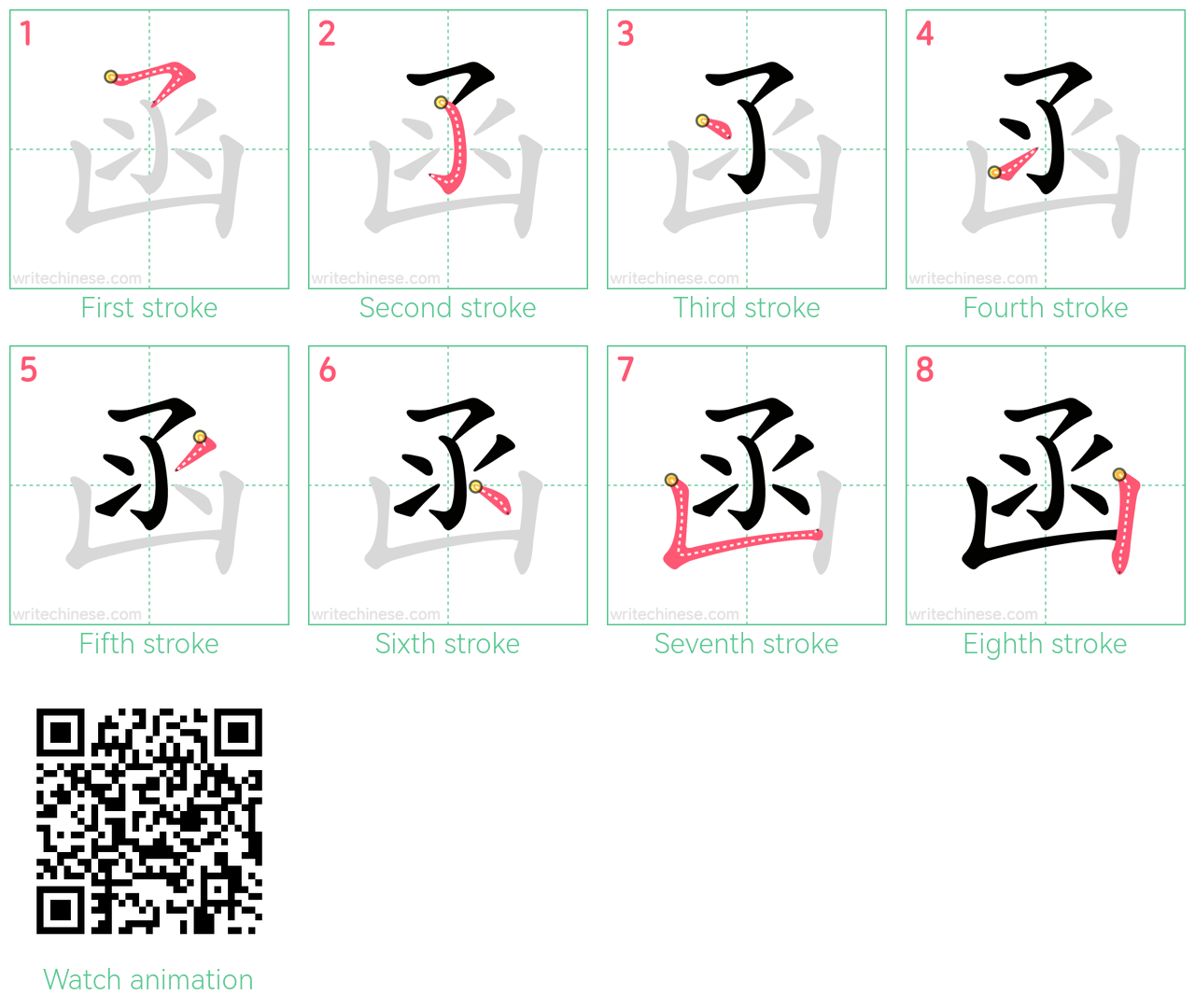 函 step-by-step stroke order diagrams