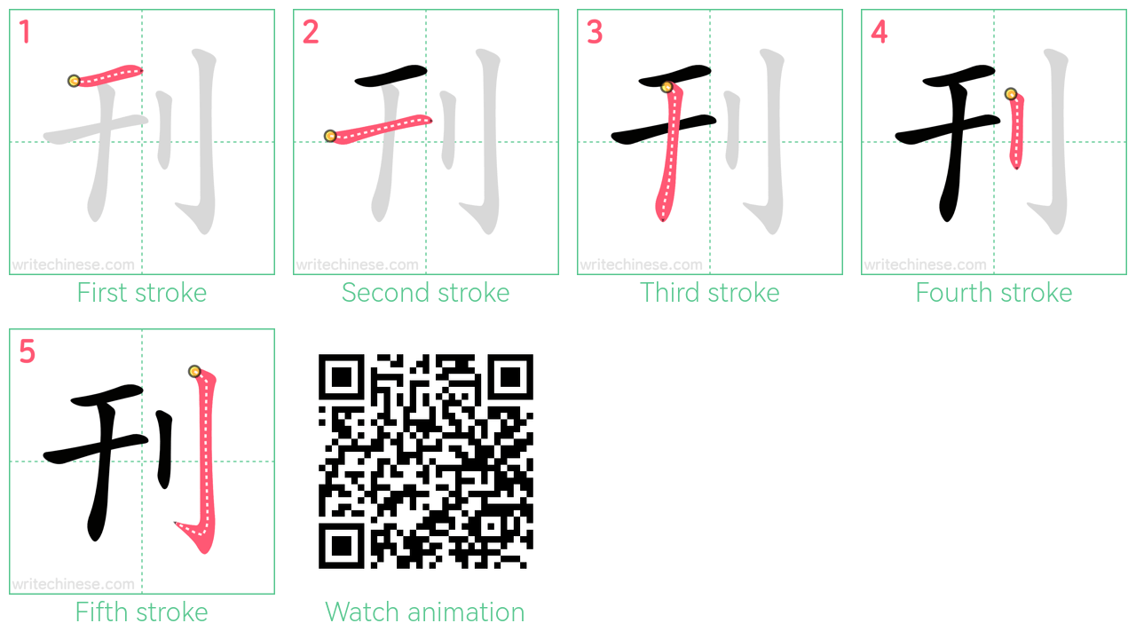 刊 step-by-step stroke order diagrams