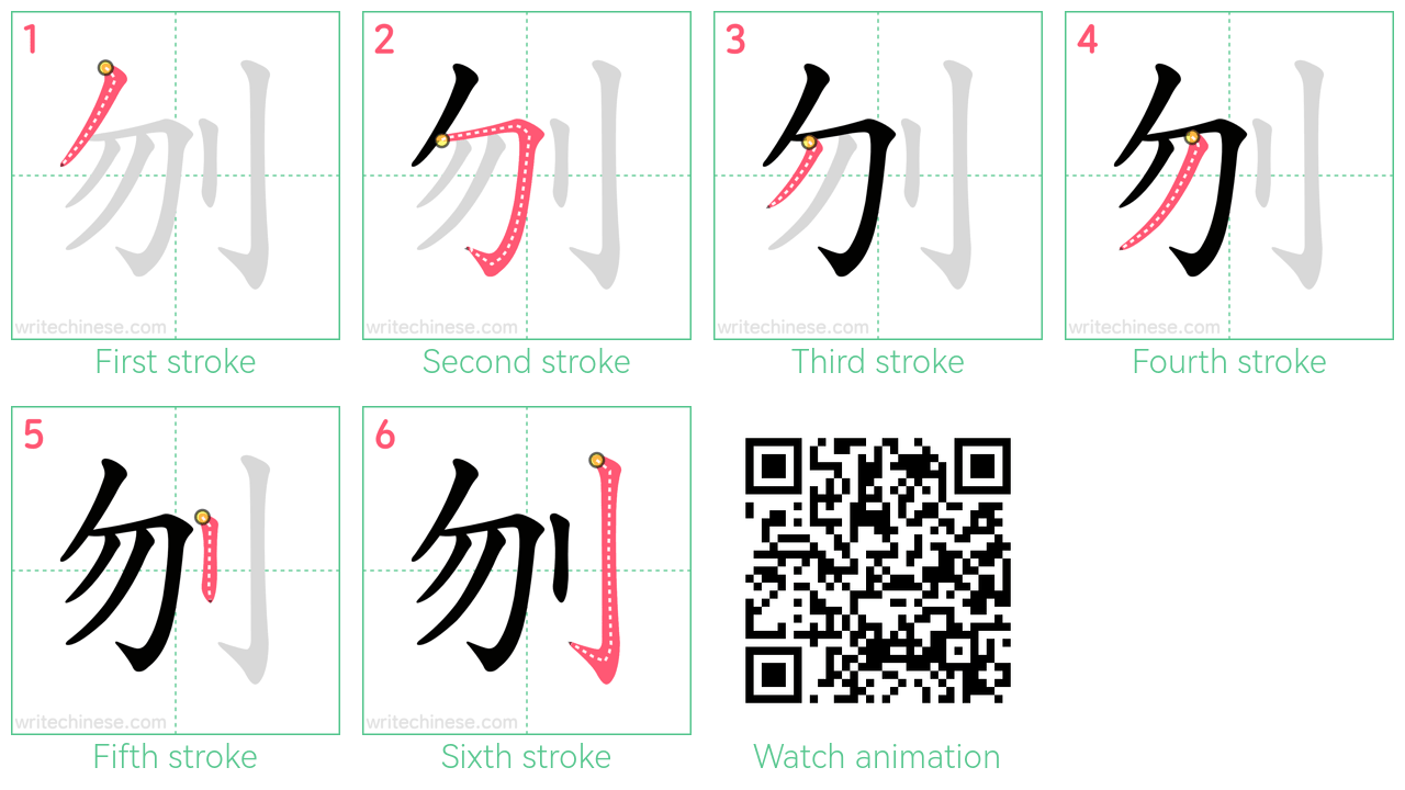 刎 step-by-step stroke order diagrams