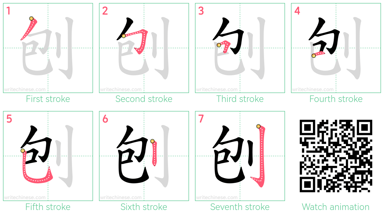 刨 step-by-step stroke order diagrams