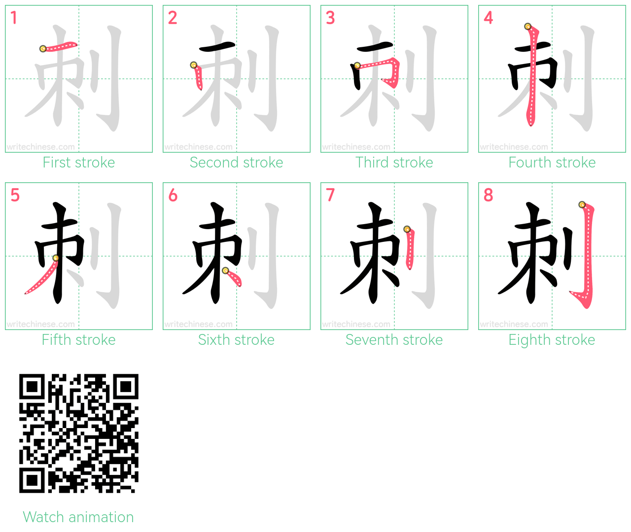 刺 step-by-step stroke order diagrams