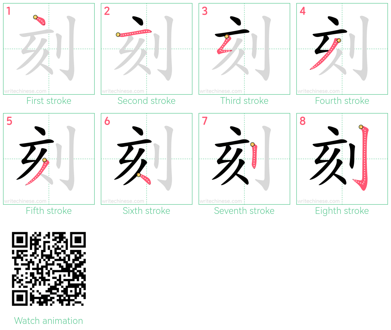 刻 step-by-step stroke order diagrams