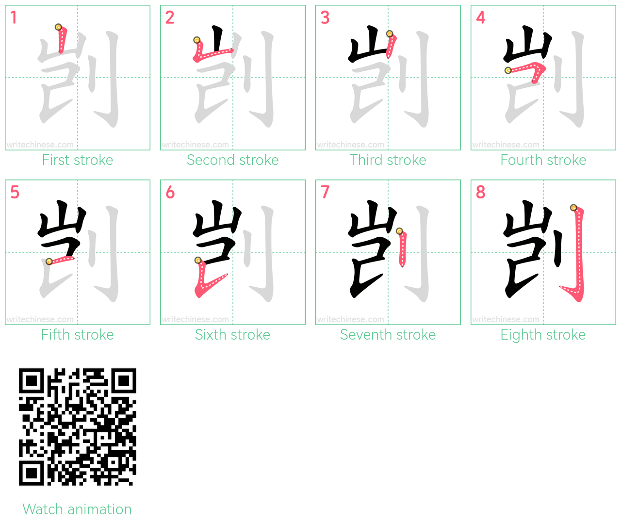 剀 step-by-step stroke order diagrams