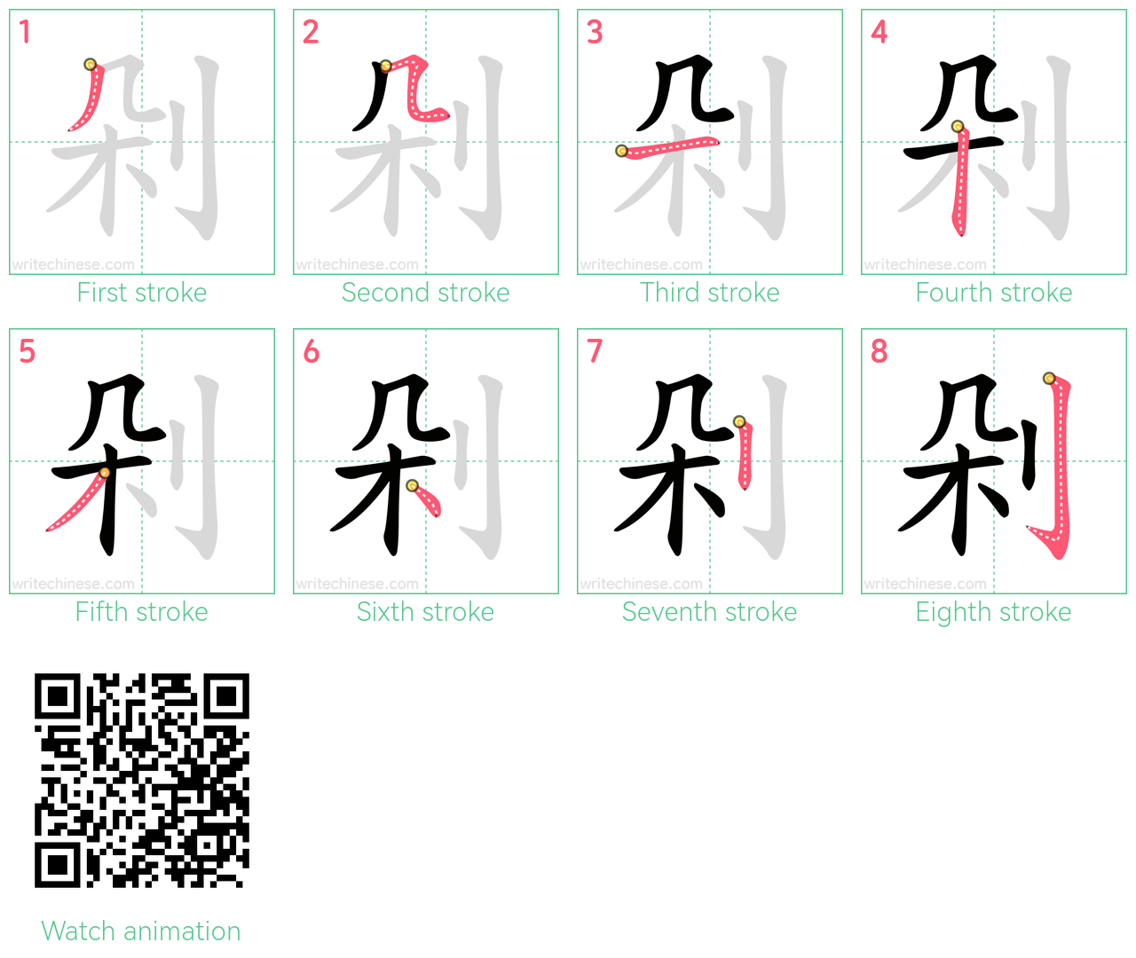 剁 step-by-step stroke order diagrams