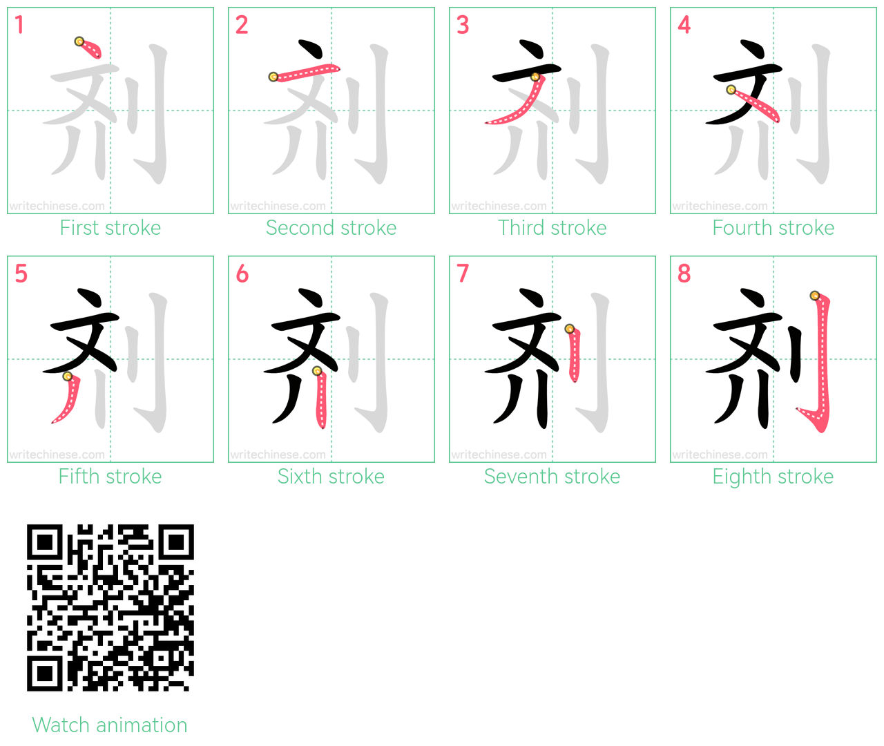 剂 step-by-step stroke order diagrams