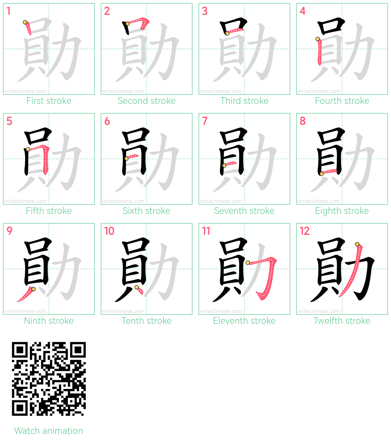 勛 step-by-step stroke order diagrams