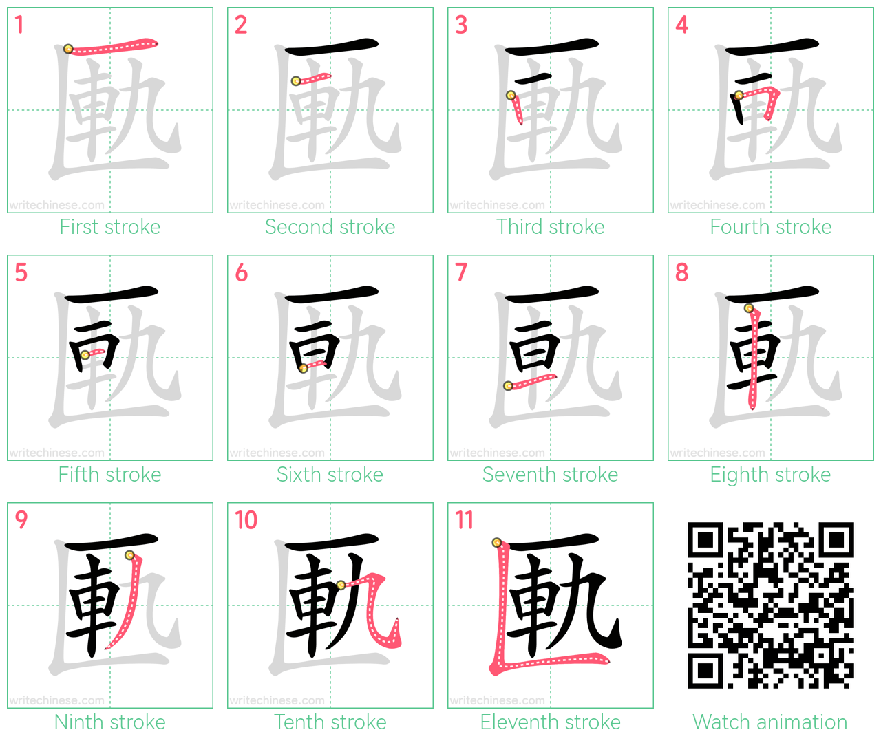 匭 step-by-step stroke order diagrams