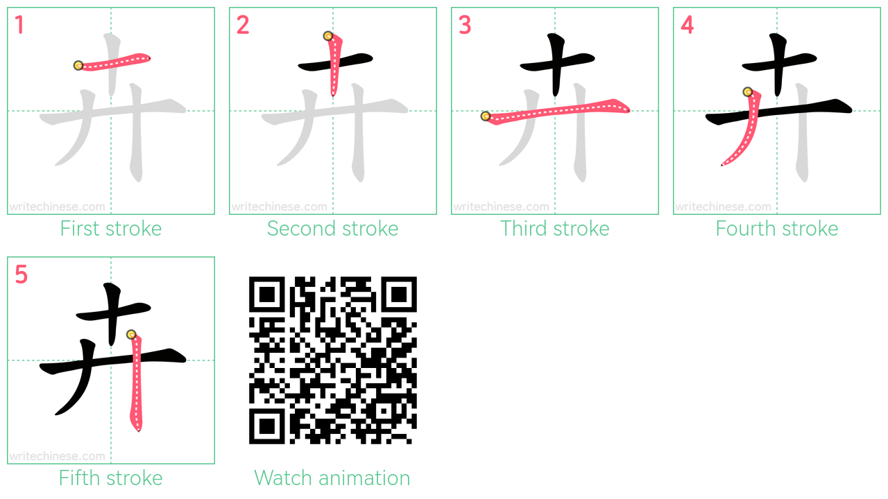 卉 step-by-step stroke order diagrams