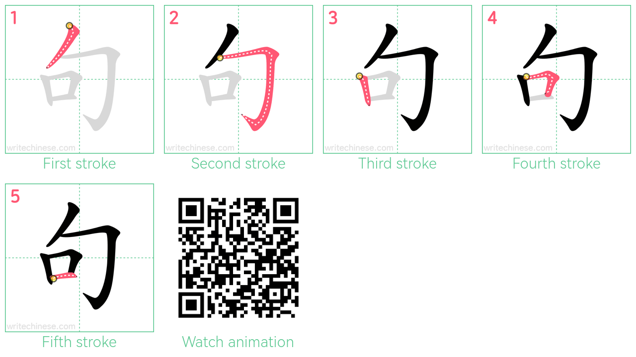 句 step-by-step stroke order diagrams