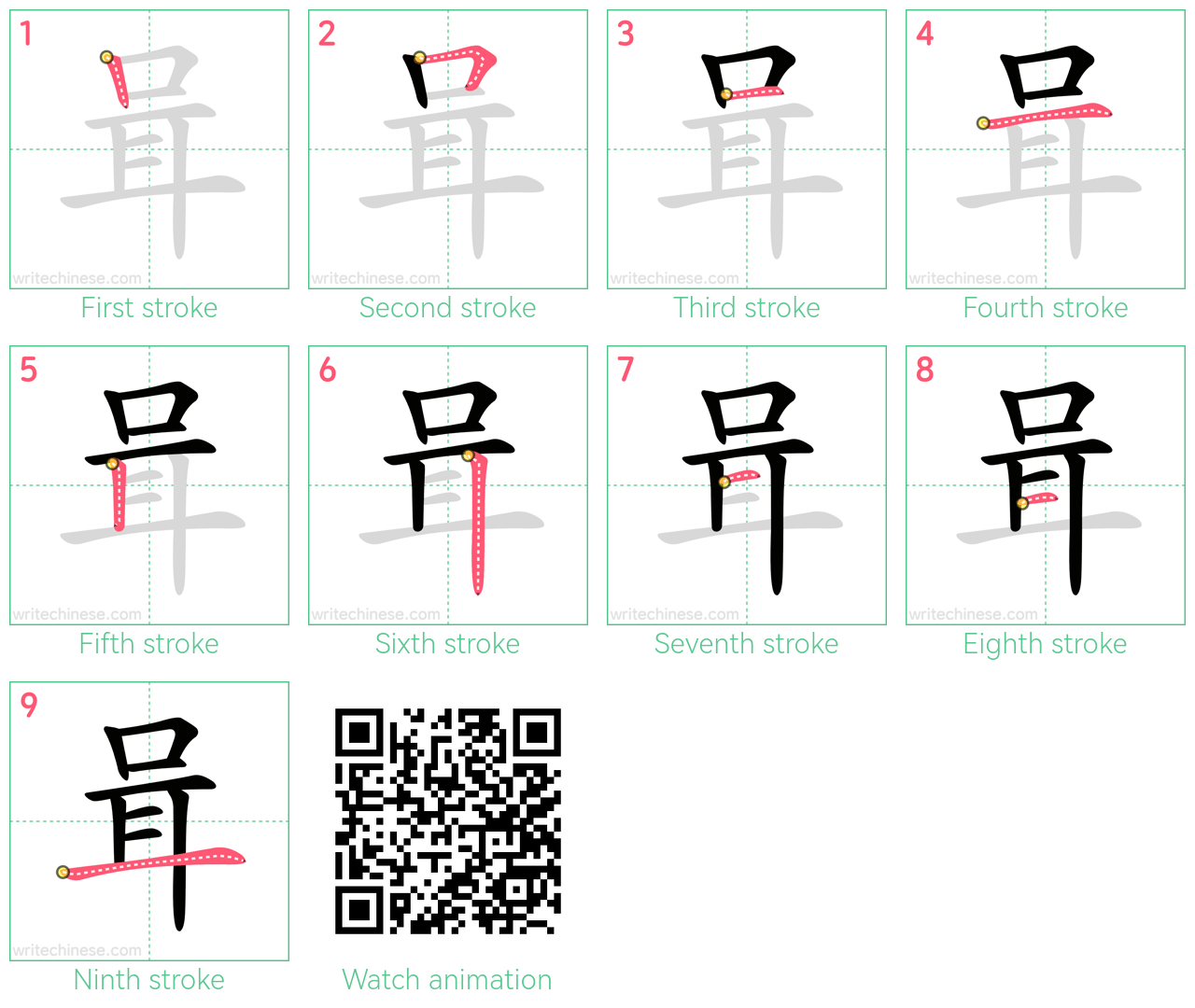 咠 step-by-step stroke order diagrams