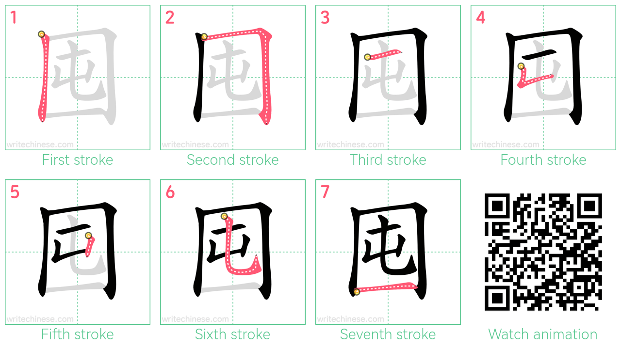 囤 step-by-step stroke order diagrams