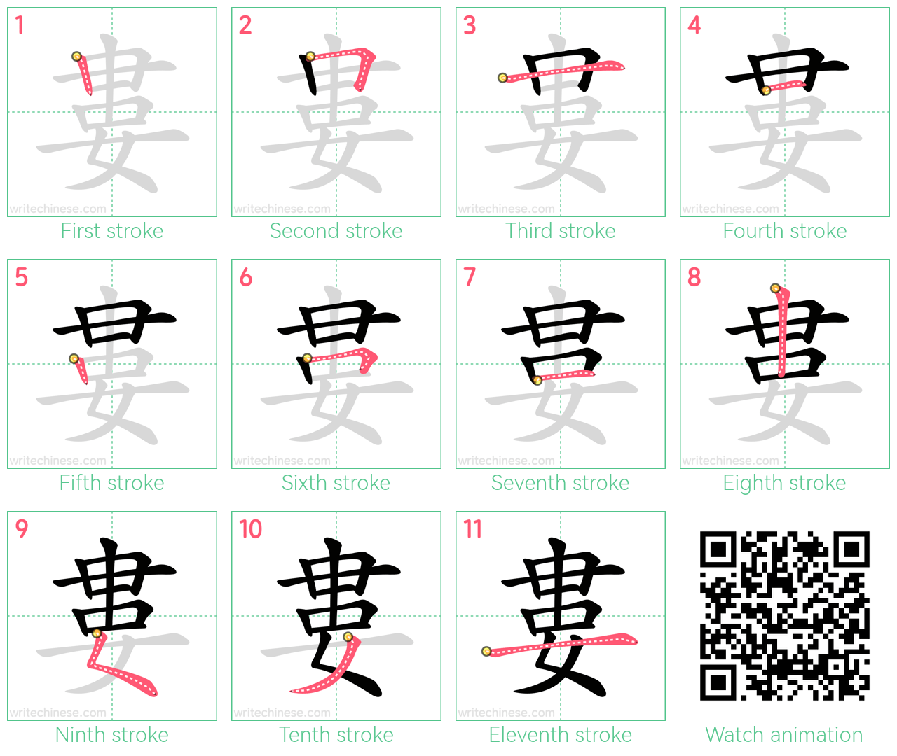 婁 step-by-step stroke order diagrams