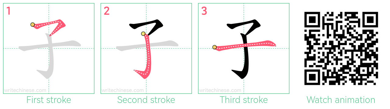 子 step-by-step stroke order diagrams